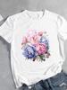 Unisex Flower Style Trend 90s Short Sleeve Fashion Print Lady Tee Top Clothing Casual  Tshirt FeUnisex Graphic T-shirts