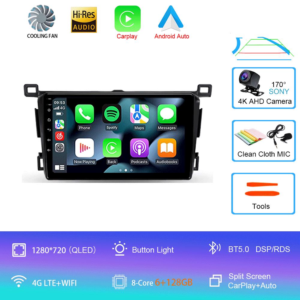 Android 14 для Toyota RAV4 Rav 4 2013 2014 2015 - 2019 Carplay Автомагнитола GPS Навигация DSP 360 Камера 2 Din Видео Стерео