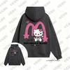 2025 Korea Sle Cartoon Cute HelloKitty Print Women Cotton Hoodie Autumn Winter Long Sleeve Sweatshirt Casual Pullover Unisex Top