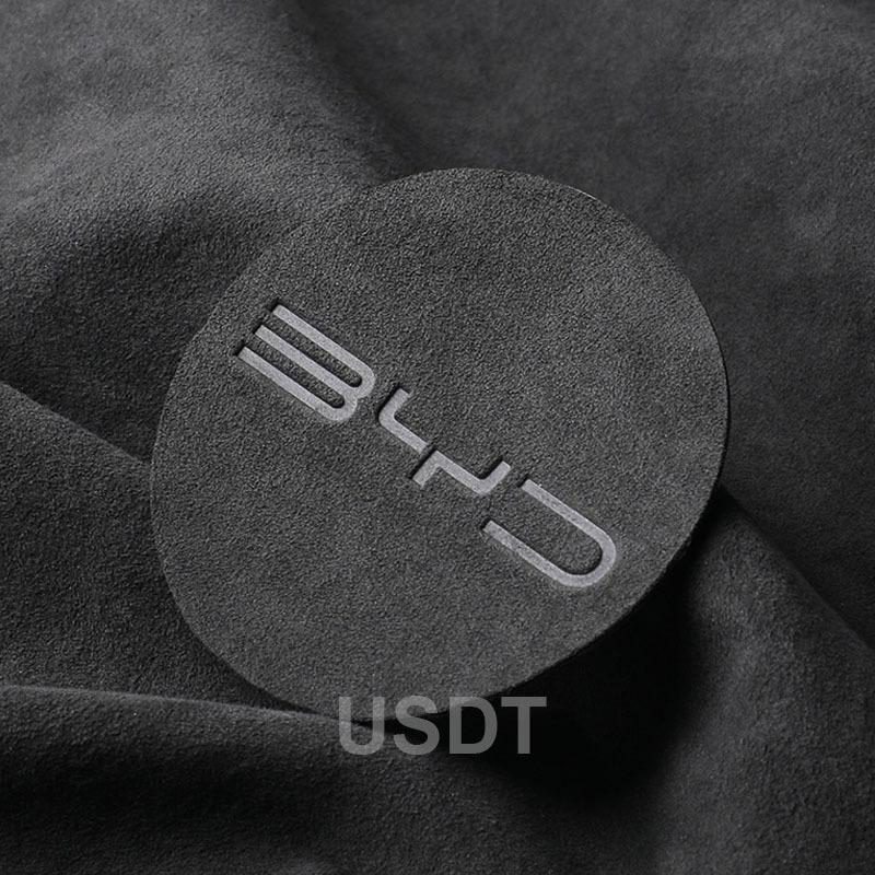 for BYD Seal Atto 4 EV 2024 2025 2026 Car Steering Wheel Front Emblem Badge Suede Sticker