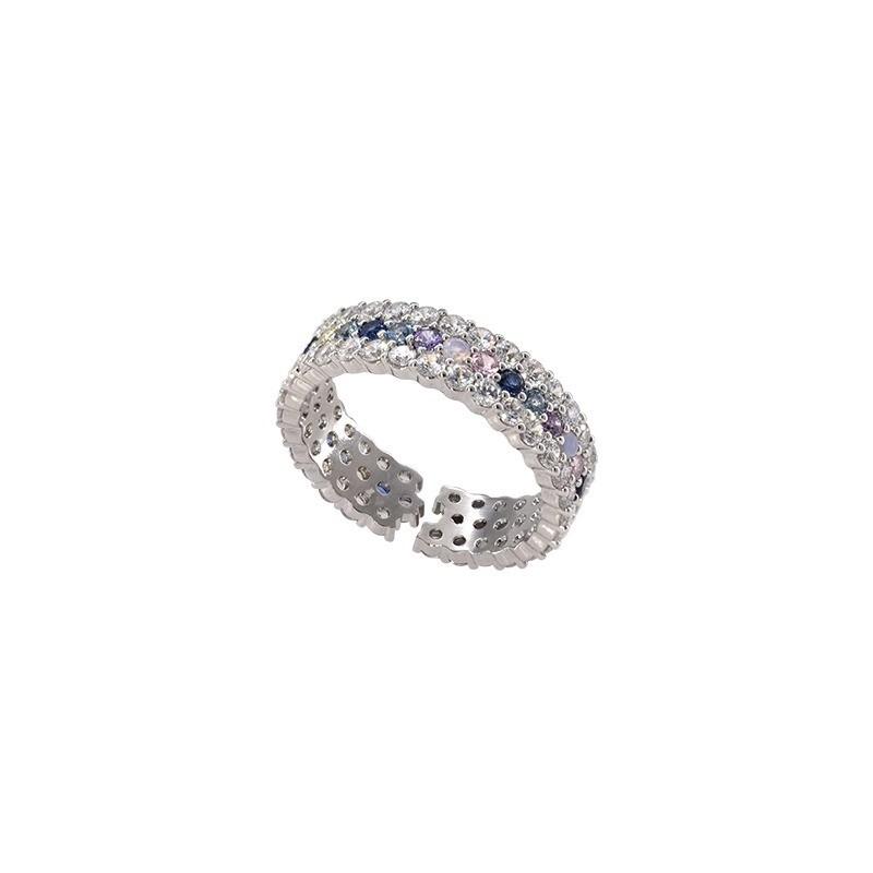 Luxurious Sparkling Zirconia Ring For Women With Adjustable Design And High-end Feel