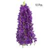 10PCS Bright Color Artificial Wisteria Vine Built-in Iron Wire Fake Wisteria Flower  Ceiling