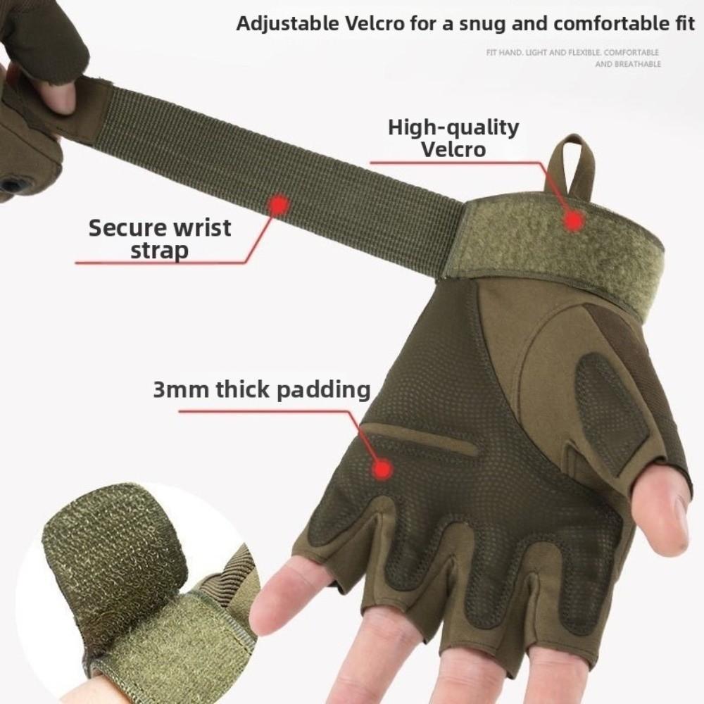 Anti-Slip Motorcycle Gloves Fingerless Gym Training Gloves Unisex MTB Cycling Gloves Hunting