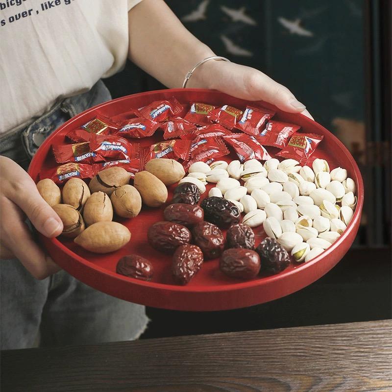 Chinese Wedding Red Rectangular Tray, Household Tea Set Accessories, Tea Tray, Wedding Fruit Tray, Snack Offering Tea Tray