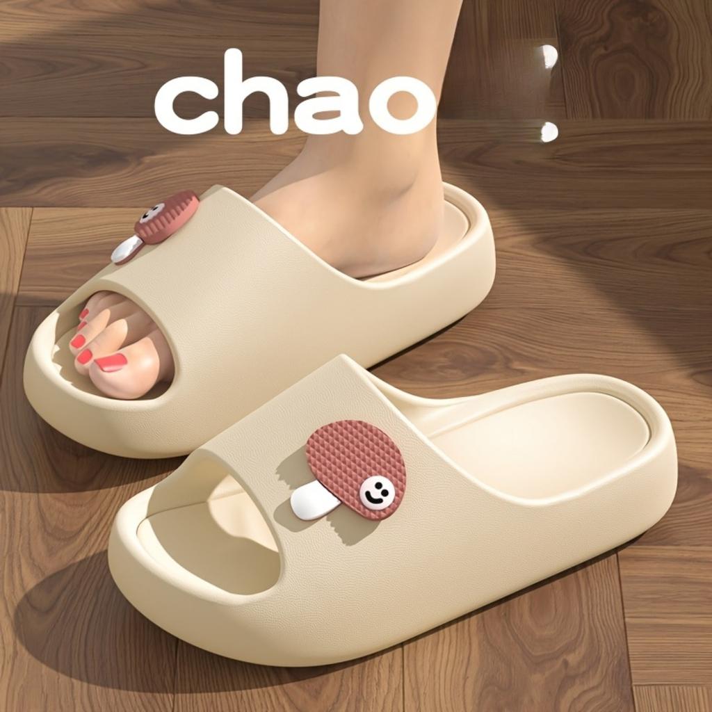 Милые маленькие сандалии-грибочки из материала ЭВА, толстоподошвенные нескользящие домашние тапочки для ванной для пар, подходят для домашнего отдыха