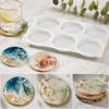 3.8 Inch Deep Resin Coaster Molds 6-Cavity Handmade Coaster Molds  For Craft Art