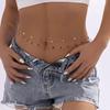 2Pcs/Set Boho Rhinestone Sequins Belly Waist Chain for Women Sexy Bikinis Thin Chain Belt Body Jewelry Summer Beach Accessories
