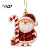 Holiday Gift Ornaments for Tree 2D Flat Acrylic Christmas Hanging Ornaments, Decorative Decorations Seasonal Holidays with Lanyard Festive Party Home