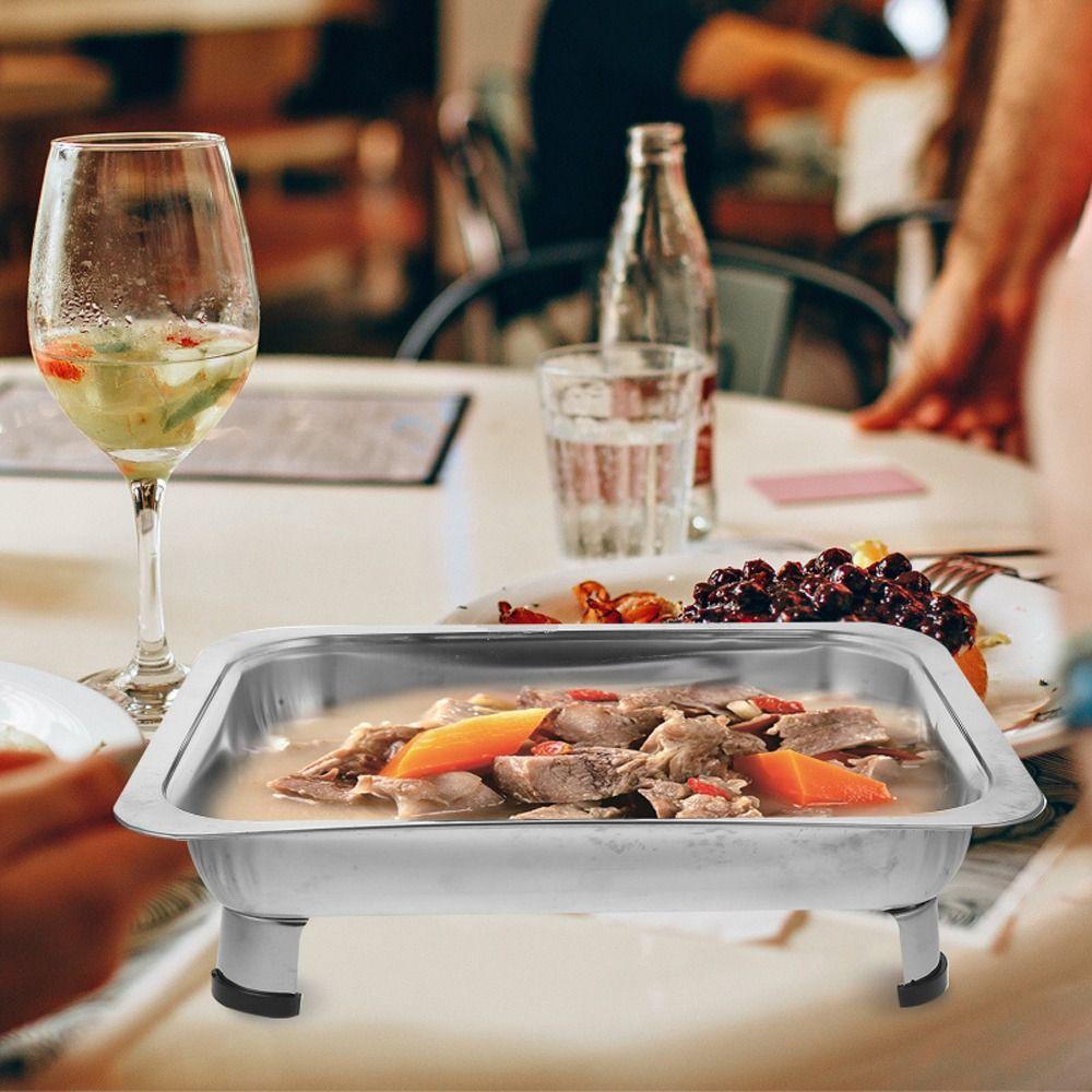 Прямоугольная форма Подогреватель для блюд Практичная металлическая кастрюля Сковороды Чафиндиш Поднос для еды Обеденный