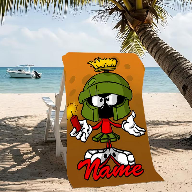 Customizable personalized beach towels Marvin the Martian themed designs.Suitable for the beach, yoga, sports;ideal as beach accessories