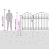 Garden Gate with Arched Top Assen Gray 400 x 150 cm Steel