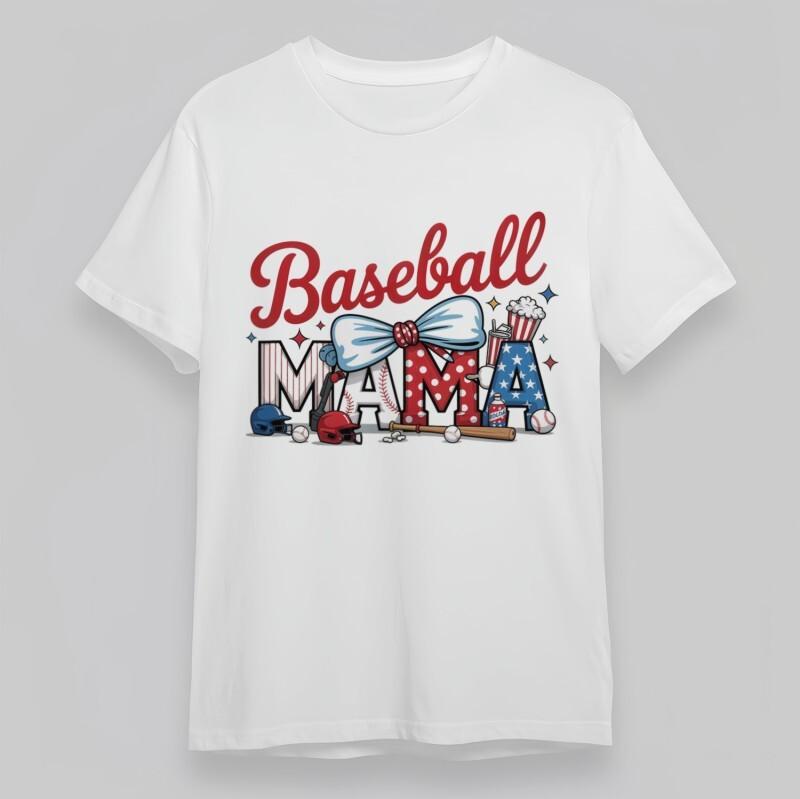 Men's Comfortable Plus Size Classic T-Shirt Mens Womens Tees Top Baseball Mama Celebration Cotton Tee