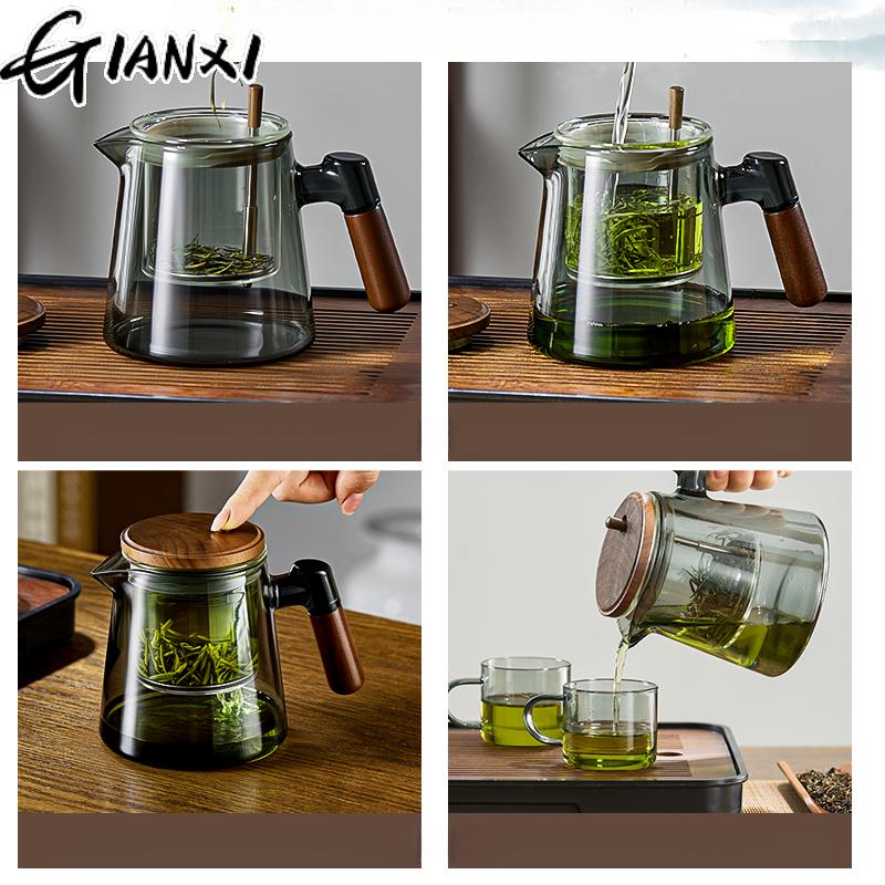 Tea Ceremony Culture Large Capacity Dividing Teacup Removable Glass Inner Tank Home Tea Water Separation Filter Teacup.