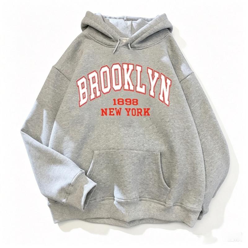Весна Осень Толстовки Печатный Brooklyn Lette Уличная одежда Мужчины Женщины Мода Большие Толстовки Спортивные костюмы Унисекс Одежда Пальто