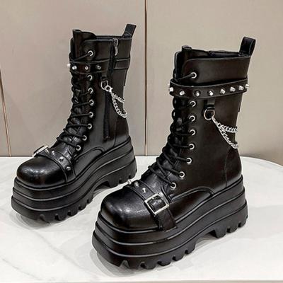 Высокий каблук, большой размер 35-42, увеличение платформы, сапоги для женщин, дизайнерская мода, осень-зима, роскошная обувь, рыцарские сапоги для женщин