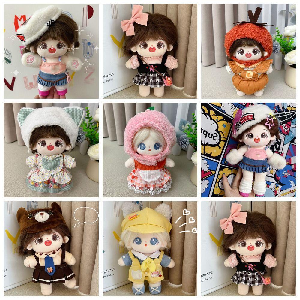 20 СМ Миниатюрный Костюм Многоцветная Кукла Кепка Платье Набор Игрушка Кукла Одежда Хлопковая Фаршированная Кукла