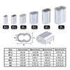 250Pcs 304 Stainless Steel Wire Rope Cable Thimbles and Aluminum Crimping Loop Sleeve Assortment Kit for Wire Rope Rigging