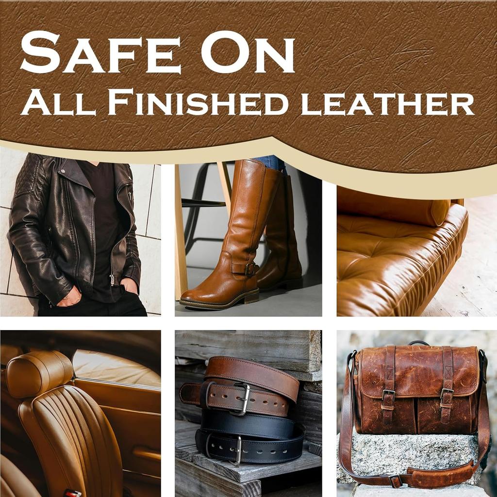 Leather Cleaner Wipes with Conditioner for Shoes, Boots, Purses,Couch,Furniture Polish & Car Interior, Prevents Fading & Cracking, Cleaning Wipes for
