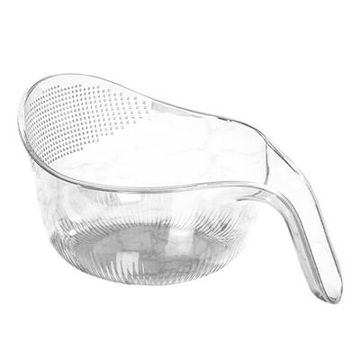 Многофункциональная сливная корзина с ручкой. Толстая, стабильная, полая, прозрачная, большая вместимость. Прозрачная миска для мытья фруктов и овощей. Кухонная дренажная корзина.
