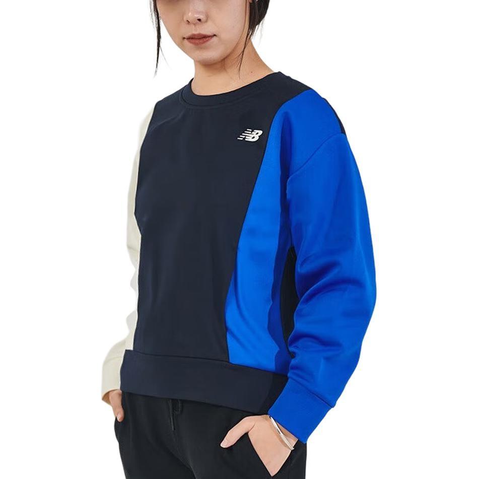 New Balance Женская толстовка свитшот Colorblock Синяя AWT03146-CO