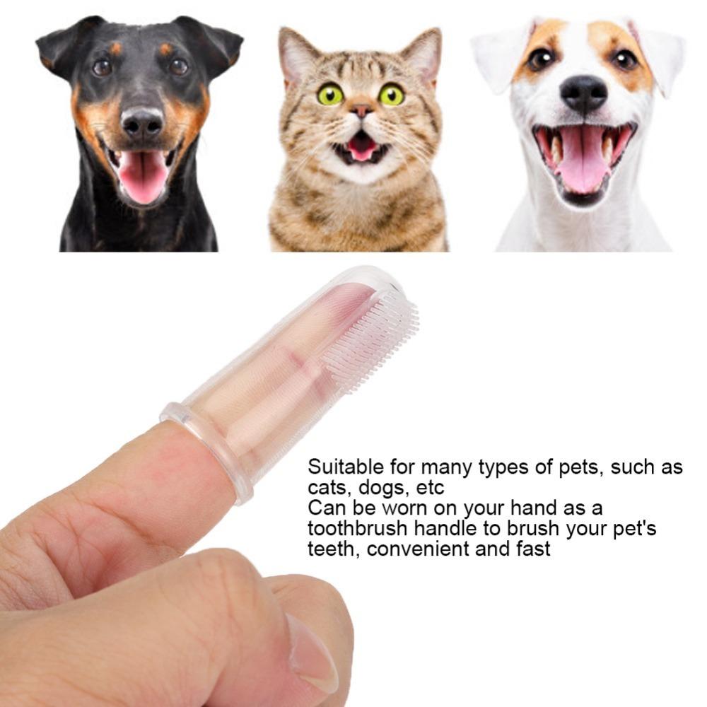 10pcs Stretch Finger Fit Cat Teeth Finger Brush Dog Teeth Clean Sleeve Home Teeth Routine