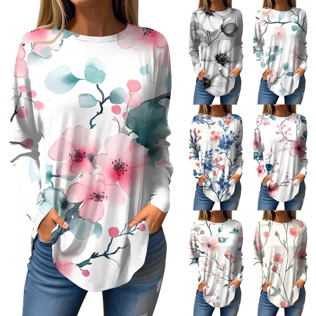 Женская мода с длинным рукавом и круглым вырезом, винтажный асимметричный пуловер