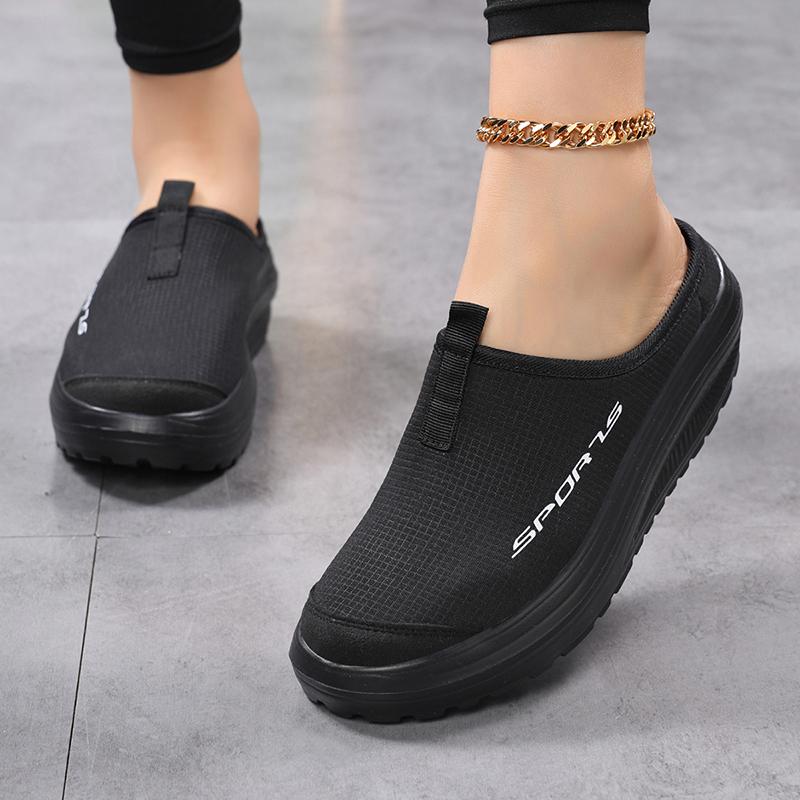 Женская повседневная обувь, слипоны, модные удобные дышащие тапочки, женская обувь на платформе, увеличивающая рост
