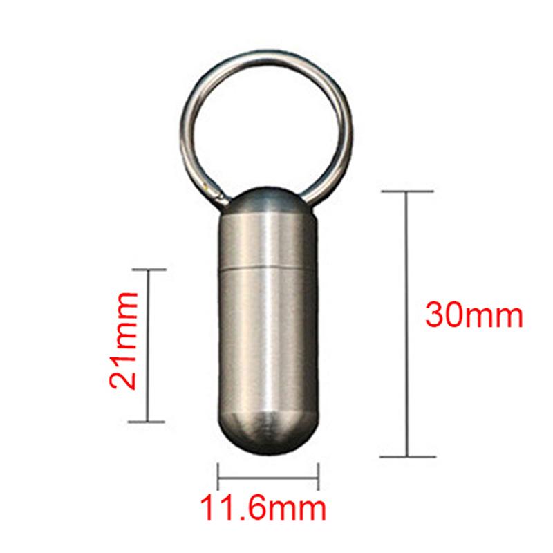 Titanium Alloy Waterproof Pill Box Portable Pill Bottle Pendant Pill Storage Sealed First-Aid Medicine Container With Keychain 4