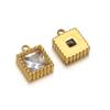 5pcs Stainless Steel Small Heart Square Zircon Drop Necklace Cross Charms for DIY Women Necklace Bracelet Jewelry Earring Making