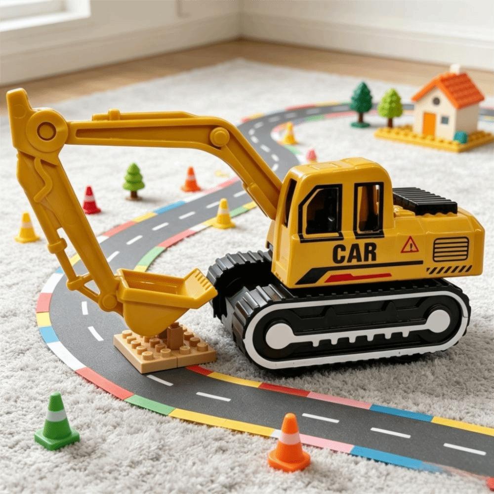6pcs/set Simulation Engineering Vehicles Set Diecast Zinc Zinc Alloy Excavator Toy Birthday Gift