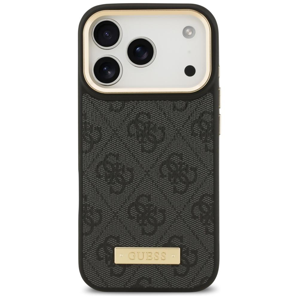 Guess 4G Logo Plate MagSafe Case for iPhone 17 Pro Black