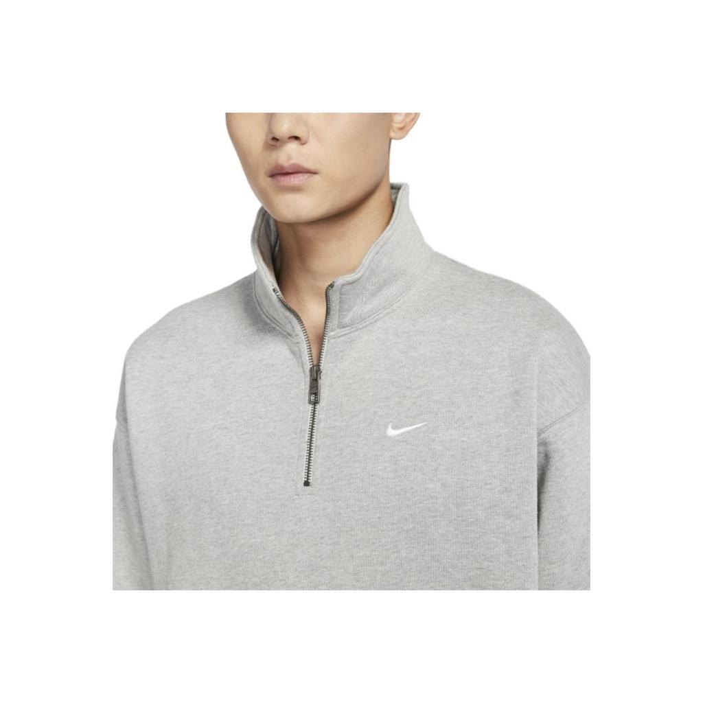 Nike Винтажная толстовка с вышивкой логотипа, с молнией на половину, V1, мужские топы, серая, DQ5210-063