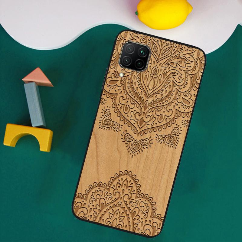 Деревянный чехол с цветочной мандалой для Huawei P30 Pro P20 P40 Lite Nova 8i 3i 7i 11i 9 10 SE 5T Y60 Y61 Y70 Y90 Y91 Чехол