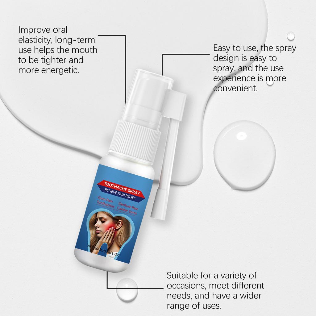 Спрей для ухода за полостью рта, обезболивающий спрей, средство от язв, эффективная профилактика зубной боли, 20 мл
