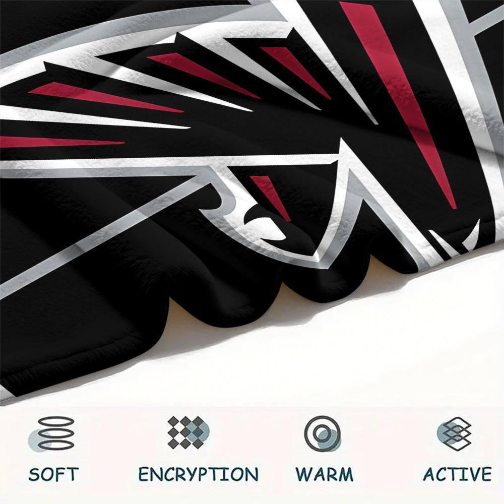 Фланелевое одеяло с принтом Atlanta Falcons, Высококачественное, Удобное для всех сезонов, Декор для дома, Тепло и уют, Идеально для рождественских подарков