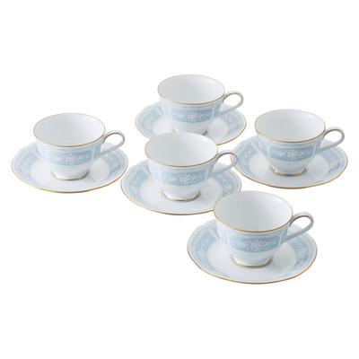 Noritake набор чашек и блюдец 220 куб. см Lacewood Gold 5 клиентов синий тонкий фарфор и (Кофе чай) H9587A/1507