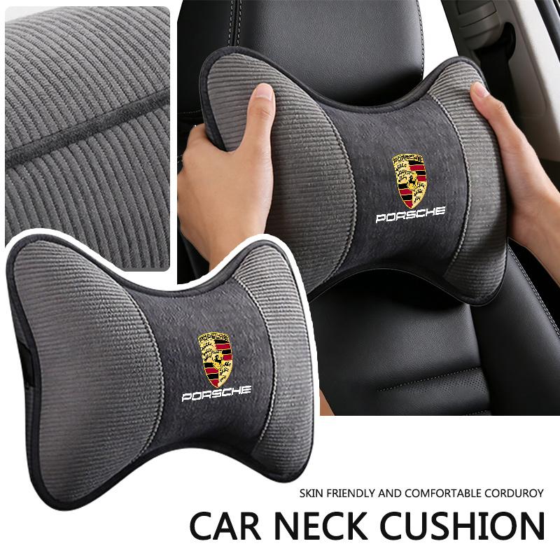 Car Seat Headrest Neck Support Pillow Soft Pad For Porsche Panamera Carman Macann Bobst Cayenne 911 981 991 970 996 Sticker LG4