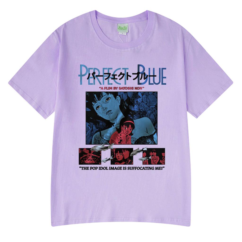 Anime Perfect Blue A Satoshi Kon Film Mima Kirigoe T-Shirt Men Women Clothing Fashion Harajuku Short Sleeve Tee Tops Summer Wear