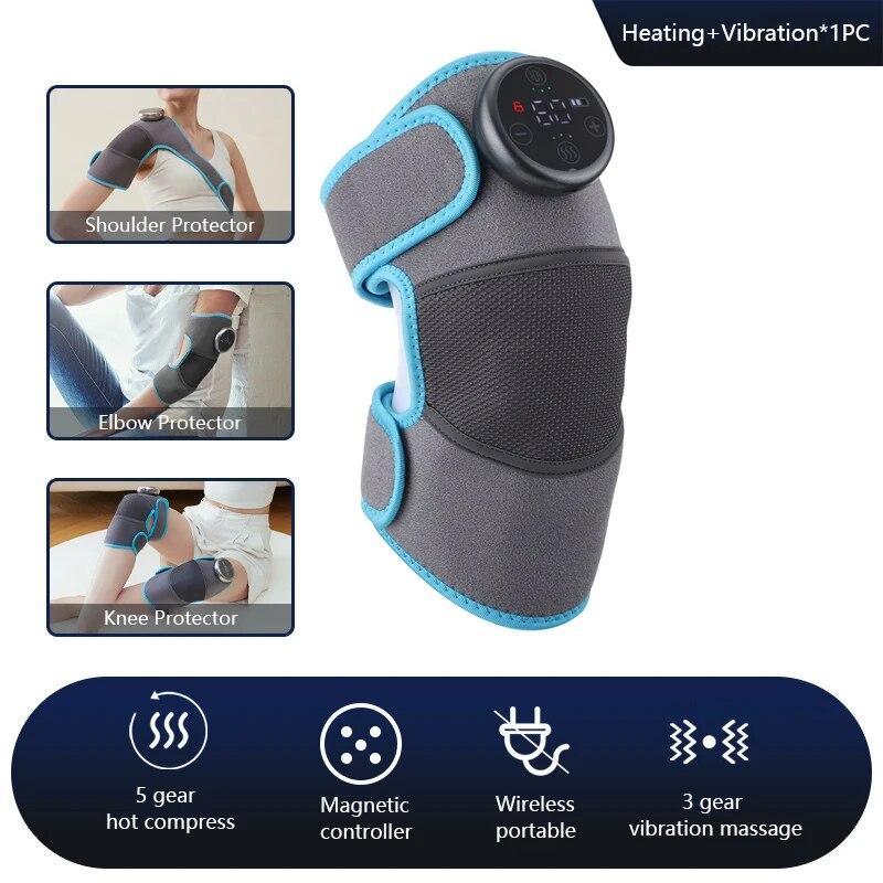 Электрический нагрев, вибрационный массаж, массажер для колен и плеч, физиотерапия суставов, облегчение боли в локте, теплый наколенник, инструмент для релаксации
