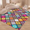 Ковер-мат с сетчатым узором, коврик, богемный стиль, красочный, геометрический, противоскользящий, прочный, украшение для дома, коврик для пола в гостиную, спальню
