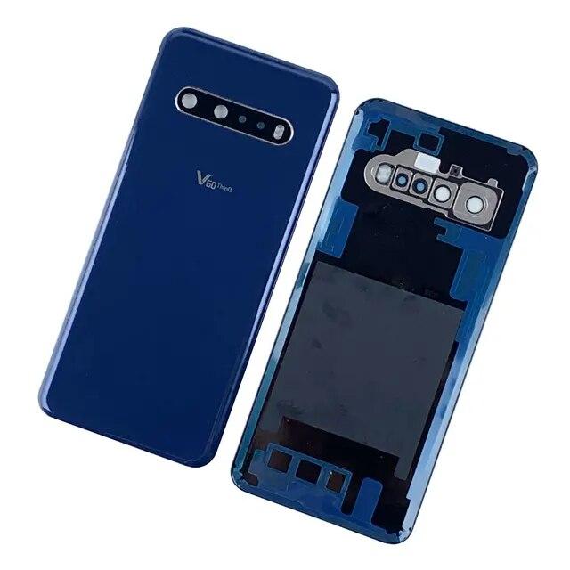 100% оригинальная стеклянная задняя крышка для LG V60 ThinQ 5G, задняя крышка корпуса, крышка батарейного отсека, задняя крышка с заменой объектива камеры