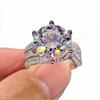 Luxury 5 Carat Pigeon Egg Zircon Wedding Ring - Three Lives Love Design
