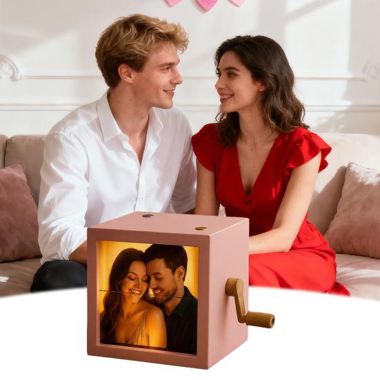 Персонализированная фото-флип-коробка с ручным приводом, фотобокс-флипбук со светом, рамка для фото-флип-коробки, анимационная машина, подарки на Рождество, день рождения