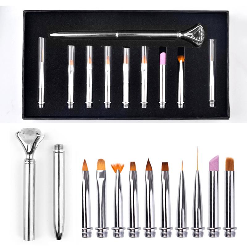 Новый профессиональный набор кистей для ногтей, маникюрная УФ-гель-кисть, ручка, прозрачная акриловая кисть для рисования ногтей, инструменты для фототерапии