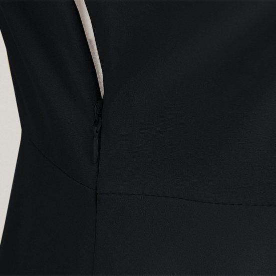 Элегантное женское платье с воротником в горошек и бантом на талии. Милый стиль, повседневное вечернее платье без рукавов с узкой талией. Тонкое женское платье средней длины.