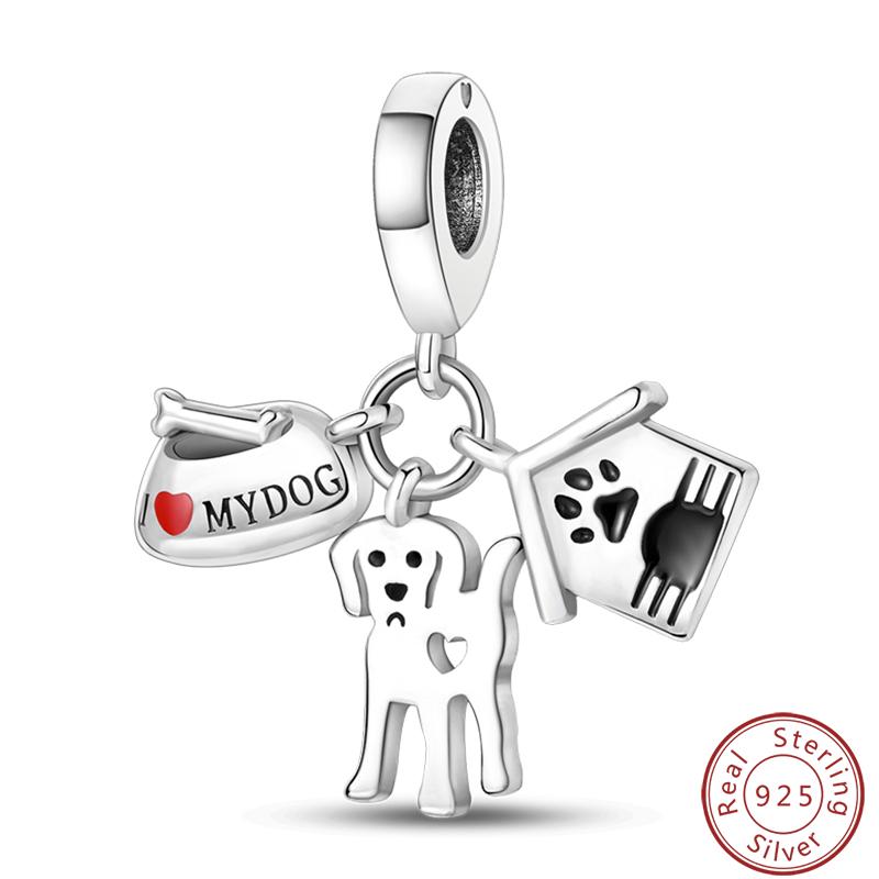 Милая серия «Кошка и собака» Медные шармы «Луна», «Бабочка», «Отпечаток лапы» 3 мм Сделай сам Изготовление изящных ювелирных изделий Подарки