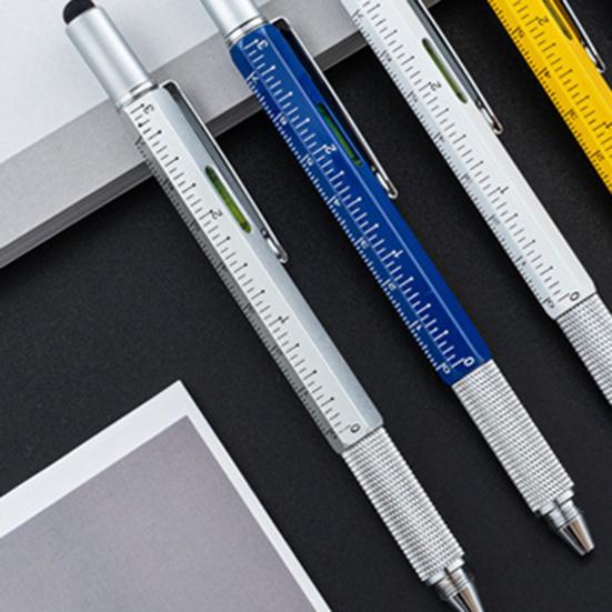 Емкостная ручка-инструмент 6 в 1 прочная стойкая шкала чернил дизайн канцелярские принадлежности