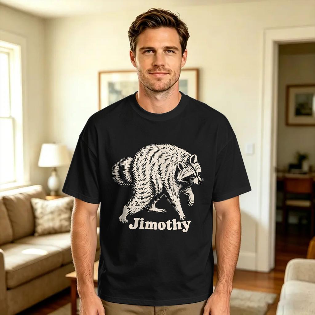 Unisexs Tshirt Jimothy The Ballard Seattle Raccoon Tshirts Hippie Summer Tees Vintage Cotton Tops Plus Size 6xl