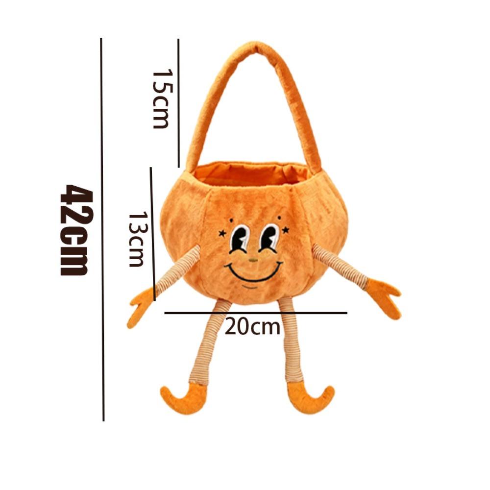 Flexible Pumpkin Bucket Open Top Trick or Treat Bucket Holiday Ghost Plush Bag Dessert Making