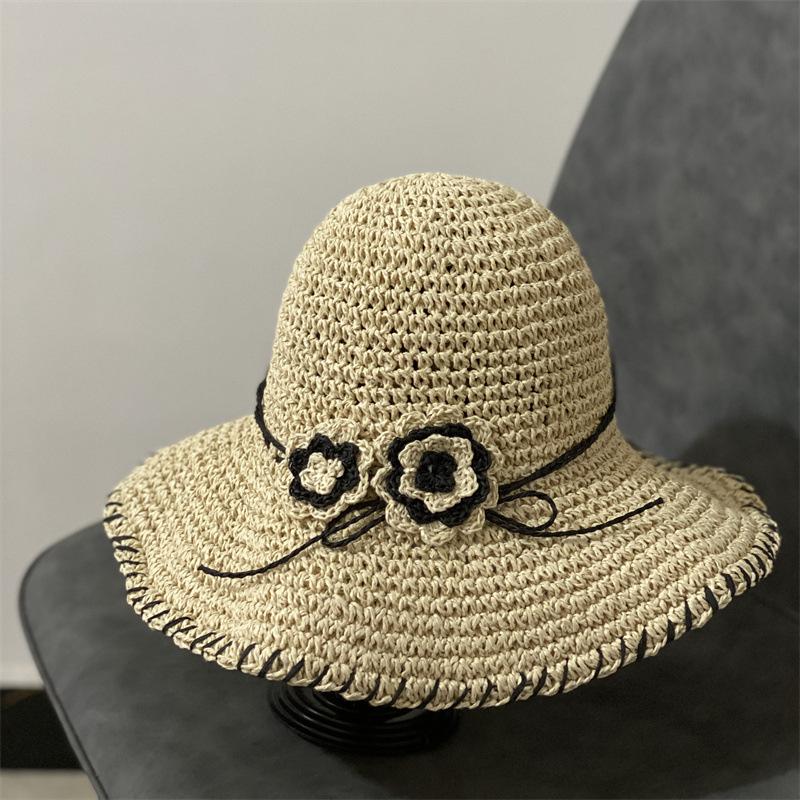 Соломенная шляпа женская солнцезащитная шляпа сезонная защита от ультрафиолета складная большая шляпа с карнизом солнцезащитный козырек солнцезащитная шляпа новый продукт